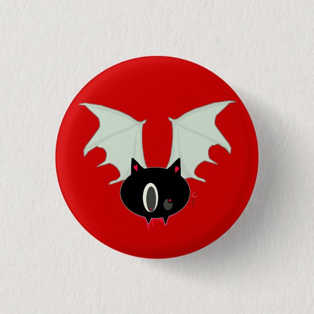 Vampirs-Schläger-Miniknopf Button (Vorderseite)