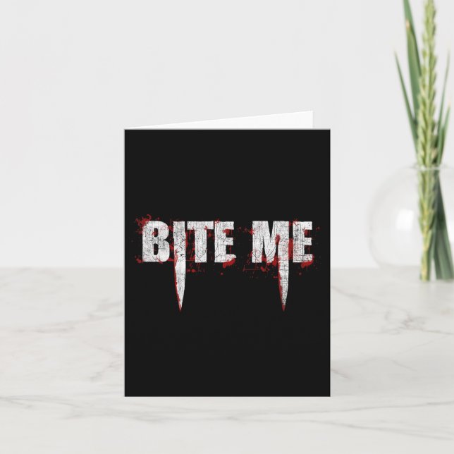 Vampirschwanz Teeth Bloody Halloween Karte (Vorderseite)