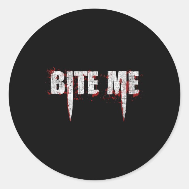 Vampirschwanz Teeth Bloody Halloween Runder Aufkleber (Vorderseite)