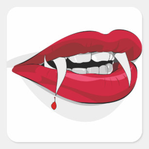 Vampirzähne Quadratischer Aufkleber