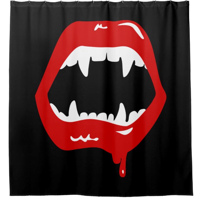 Vampirzähne spukhafte beängstigende Monster Duschvorhang (Vorderseite)