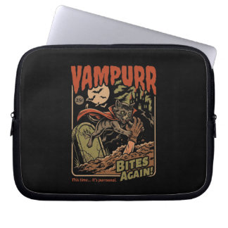 Vampurr Beißt Wieder! Lustige Katze Halloween Vint Laptopschutzhülle