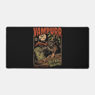Vampurr Beißt Wieder! Lustige Katze Halloween Vint Schreibtischunterlage