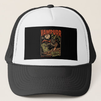 Vampurr beißt wieder! Lustige Katze Halloween Vint Truckerkappe