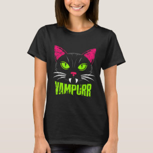 Vampurr Cat Black Cat Halloween Spooky Vampire T-Shirt