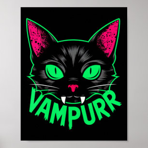Vampurr Cat Vampire Kitty Halloween Katzen Spooky Poster