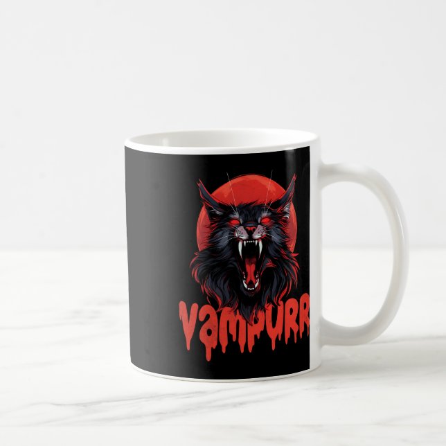 Vampurr Coon Spooky Vampire Halloween Maine Coon C Kaffeetasse (Rechts)