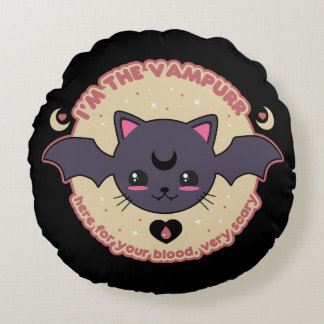 Vampurr Creepy Cute Halloween Rundes Kissen