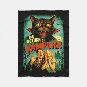 Vampurr Rückkehr _ Lustige Katze Vampir Horror 80e Fleecedecke