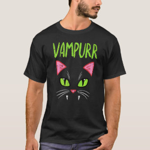 Vampurr Vampir Katzen Halloween Kostüm Frauen Mädc T-Shirt