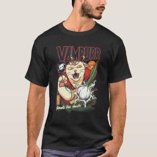 Vampurr vs Knoblauch Vampir Pfoten Vampir Katze Ha T-Shirt
