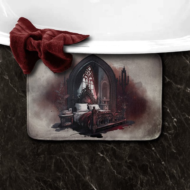 Vampy Boudoir | Gothic Red Viktorianisch Bedroom S Badematte (Von Creator hochgeladen)
