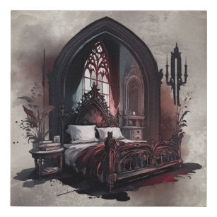 Vampy Boudoir   Gothic Red Viktorianisch Bedroom S Künstlicher Leinwanddruck