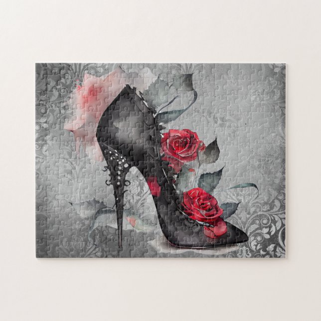 Vampy Spiked Stiletto | Rote Rose High Heel Grunge (Horizontal)