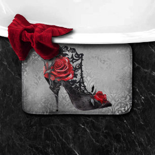 Vampy Vogue Grunge Stiletto Lace Bootie Rose Badematte