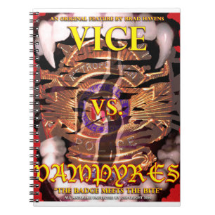 Vampyres-Poster auf einem Handy Notizblock