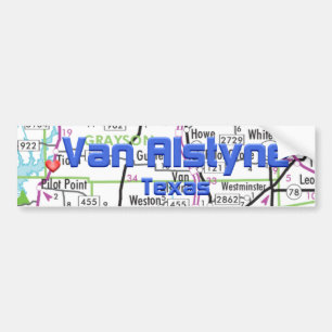 Van Alstyne Texas Map Autoaufkleber