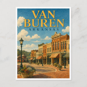 Van Buren Arkansas Main Street GeoSaga Postkarte