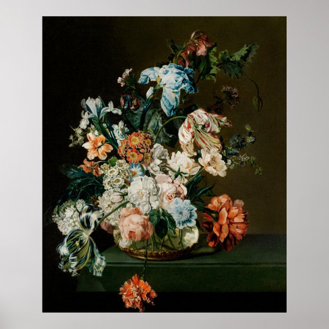 Van der Mijn's Still Life with Flowers Poster (Vorne)