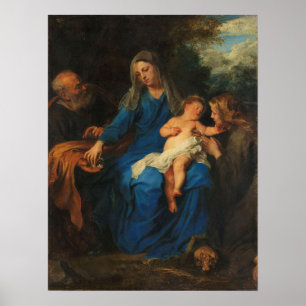 Van Dyck - Die Heilige Familie mit Maria Magdalena Poster