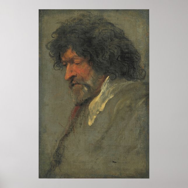 Van Dyck - Hauptstudie eines Mannes Poster (Vorne)