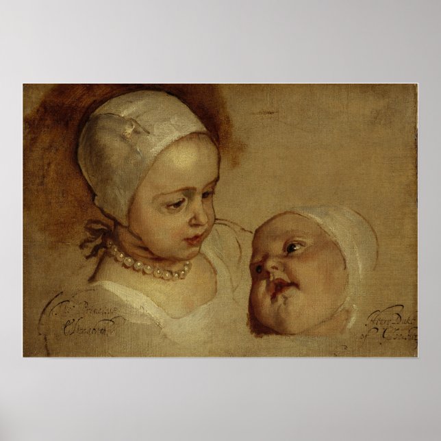 Van Dyck - Prinzessin Elizabeth und Prinzessin Ann Poster (Vorne)