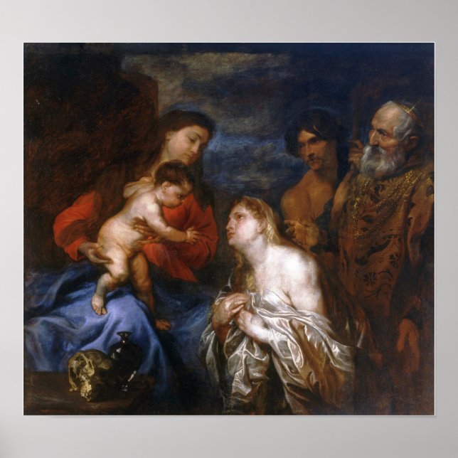 Van Dyck - Virgin, Child with Repenting Sinners Poster (Vorne)