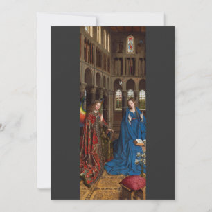 Van Eyck’s Verkündigung Premium Kathedralglas Feiertagskarte