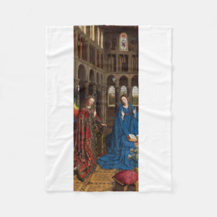 Van Eycks Verkündigung Premium Kathedralenglas Fleecedecke