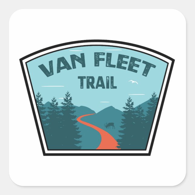 Van Fleet Trail Florida Quadratischer Aufkleber (Vorderseite)