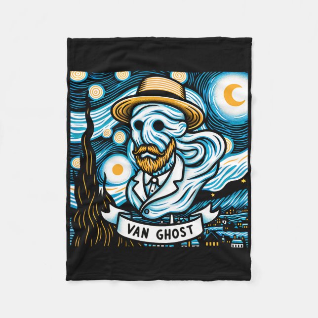 Van Ghost Art Teacher Halloween Fleecedecke (Vorderseite)