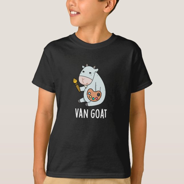 Van Goat Funny Artist Pun Dark BG T-Shirt (Vorderseite)