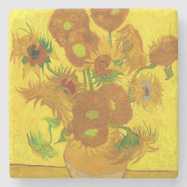 Van Gogh 15 Sonnenblumen in einer Vase der Kunst Steinuntersetzer