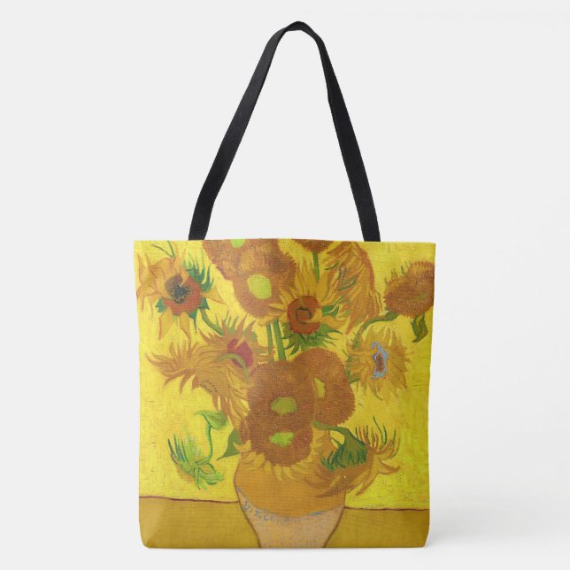 Van Gogh 15 Sonnenblumen in einer Vase der Kunst Tasche (Vorderseite)