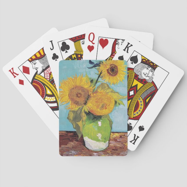 Van Gogh - 3 Sonnenblumen in einer Vase Spielkarten (Rückseite)