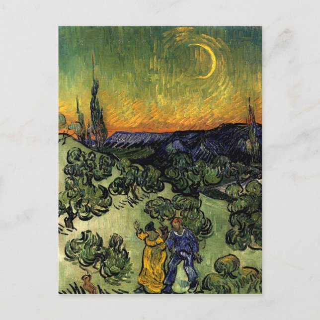 Van Gogh: Abend Promenade Postkarte (Vorderseite)
