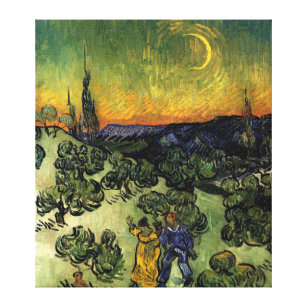 Van Gogh: Abends-Promenade Leinwanddruck