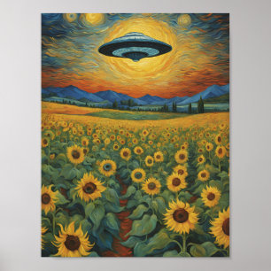 Van Gogh Air Craft Landing Poster