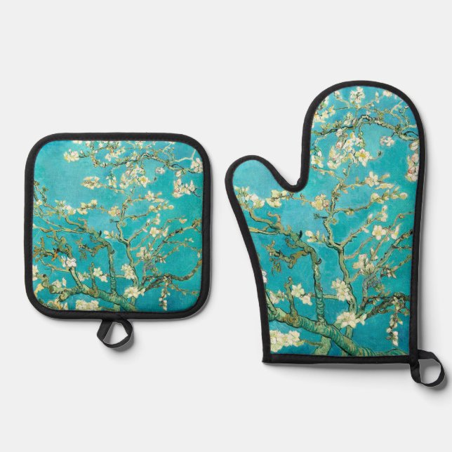 VAN GOGH Almond Bllossoms Ofenhandschuh & Topflappen-Set (Vorderseite)