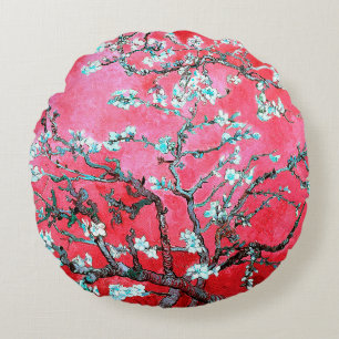 Van Gogh Almond Bllossoms rot blau Rundes Kissen
