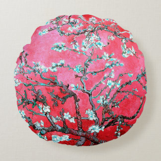 Van Gogh Almond Bllossoms rot blau Rundes Kissen