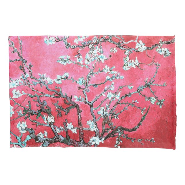 Van Gogh Almond Bllossoms roter blauer Pillowcase Kissenbezug (Vorderseite)