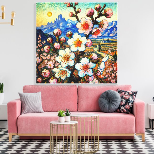 Van Gogh Almond Blossom Big Blume Leinwanddruck (Insitu (Wohnzimmer))