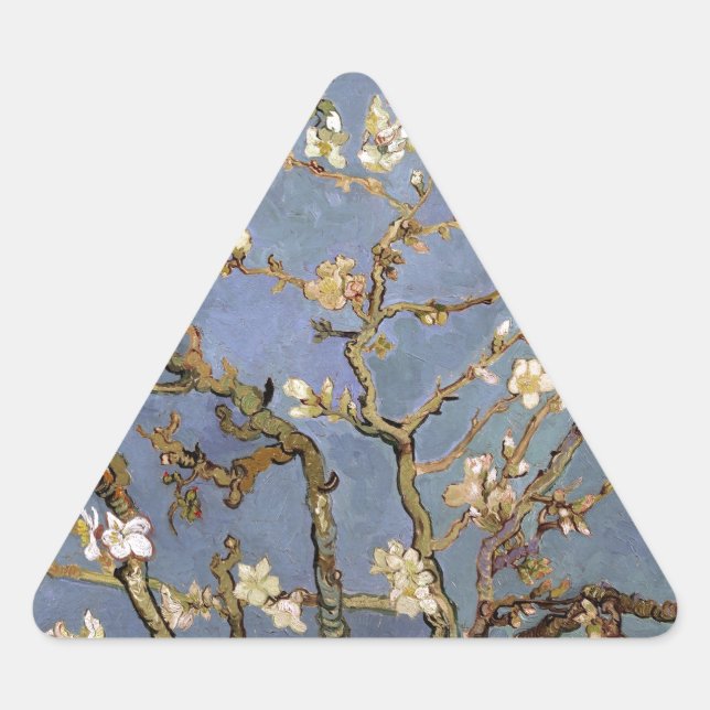 Van Gogh Almond Blossom Dreieckiger Aufkleber (Vorderseite)