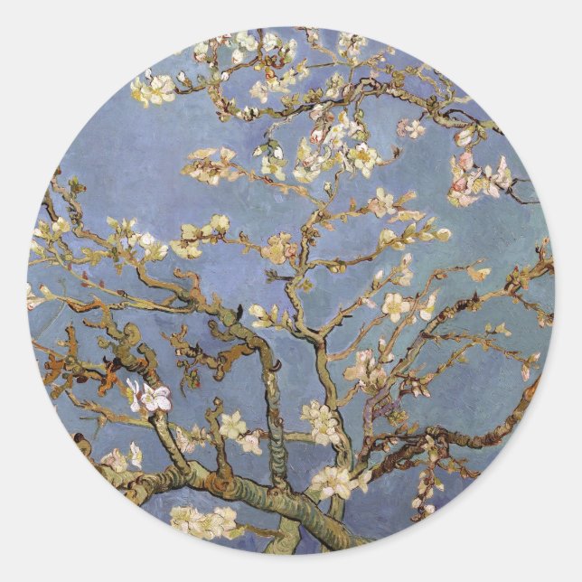 Van Gogh Almond Blossom Runder Aufkleber (Vorderseite)