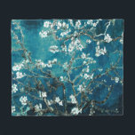 Van Gogh Almond Blossoms Dark Aquamarin Fleecedecke<br><div class="desc">Künstler: Vincent Van Gogh Titel: Mandelblüten in Farbe verändert</div>