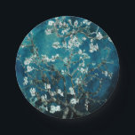 Van Gogh Almond Blossoms Dark Aquamarin Pappteller<br><div class="desc">Künstler: Vincent Van Gogh Titel: Mandelblüten in Farbe verändert</div>