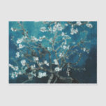 Van Gogh Almond Blossoms Dark Aquamarin Seidenpapier<br><div class="desc">Künstler: Vincent Van Gogh Titel: Mandelblüten in Farbe verändert</div>