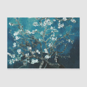 Van Gogh Almond Blossoms Dark Aquamarin Seidenpapier
