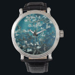 Van Gogh Almond Blossoms: Dunkel Aquamarin Armbanduhr<br><div class="desc">Künstler: Vincent Van Gogh Titel: Almond-Blüten geändert durch 2sweet4wordsDesigns/ PureVintage-Liebe</div>